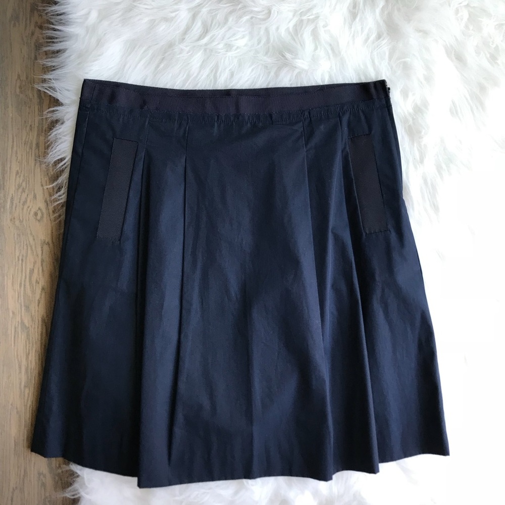 J.Crew Pleated Navy Ribbon Skirt size 6